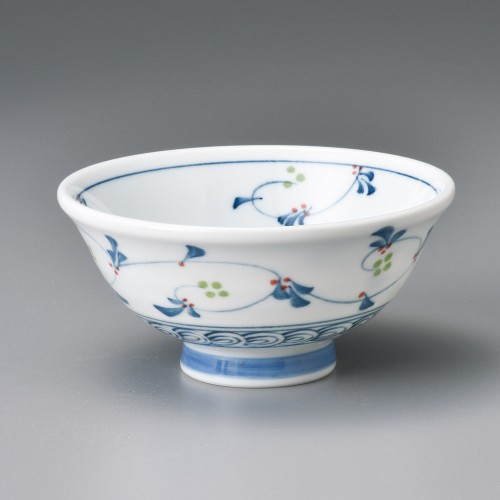 64610-33.601 うず唐草軽量反茶碗(外浜帯茶色)|業務用食器カタログ陶里30号