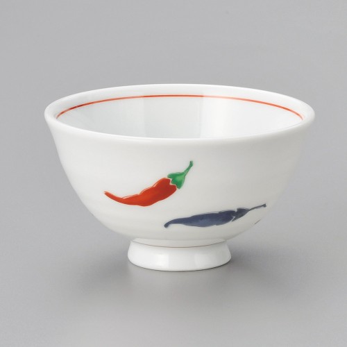 64801-341 白磁唐辛子軽量茶碗|業務用食器カタログ陶里30号