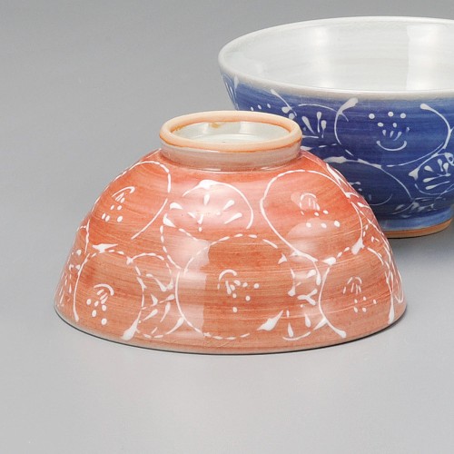 65525-311 夢一珍花(赤)茶碗|業務用食器カタログ陶里30号
