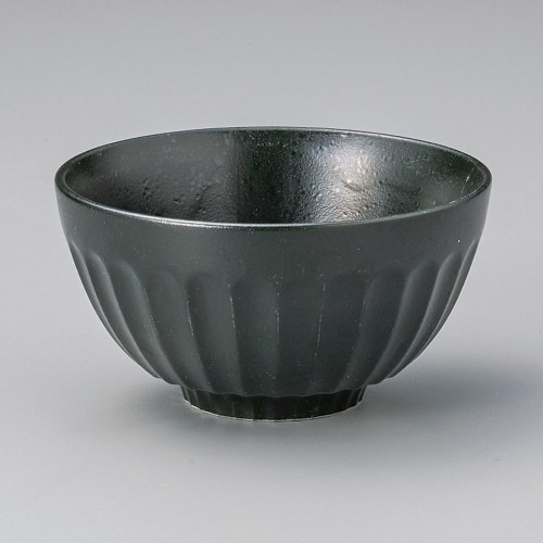 65905-281 黒ガラスマットシェイプ茶碗|業務用食器カタログ陶里30号