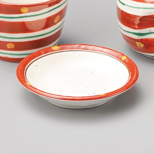 67033-511 赤絵二色渦3.0小皿|業務用食器カタログ陶里30号
