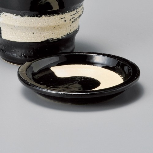 67256-311 黒釉白刷毛薬味皿|業務用食器カタログ陶里30号
