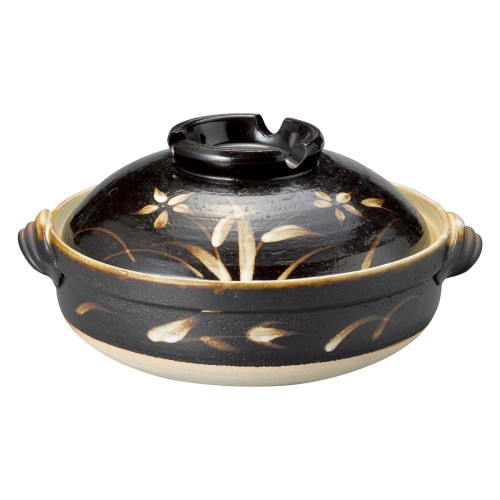 68842-711 黒吹草花6号深鍋|業務用食器カタログ陶里30号