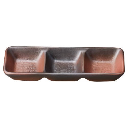 71128-451 備前焼締(強化) 三品盛|業務用食器カタログ陶里30号