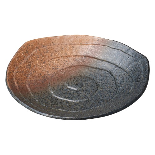 71210-221 黒備前吹き 三角6.0皿|業務用食器カタログ陶里30号