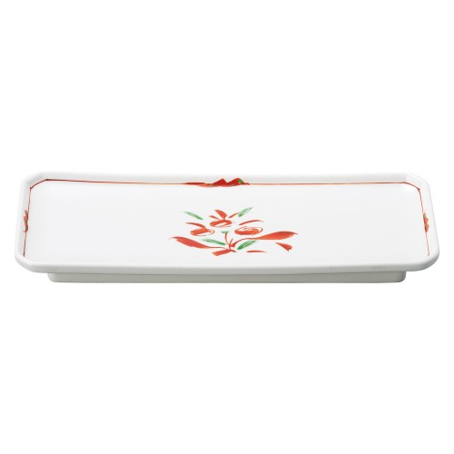 71722-471 強化磁器 手描き赤絵花 付出皿|業務用食器カタログ陶里30号