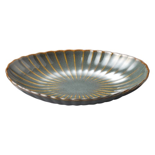 72423-121 かすみ山藍 楕円皿 大|業務用食器カタログ陶里30号