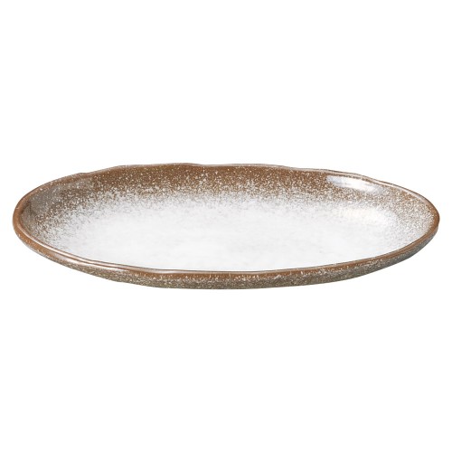 74833-461 強化 伊賀白吹 7.5舟形盛鉢(細)|業務用食器カタログ陶里30号