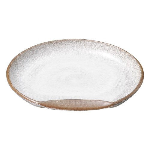 74844-461 強化 伊賀白吹 7.0半月丸皿|業務用食器カタログ陶里30号