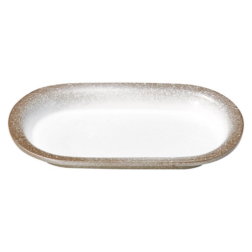 74926-461 強化 伊賀白吹 (リム付)7.0小判皿|業務用食器カタログ陶里30号