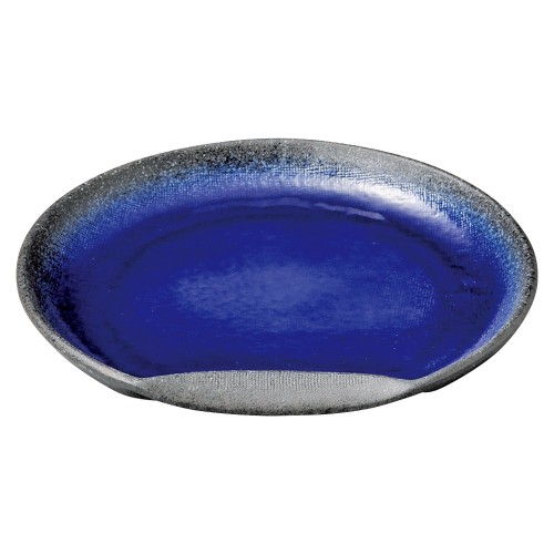 75328-461 強化 伊賀るり釉 7.0半月丸皿|業務用食器カタログ陶里30号