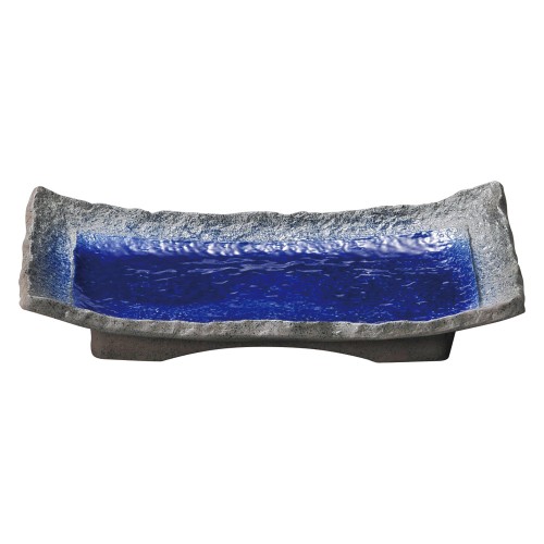 75331-461 強化 伊賀るり釉 (浜付)長角焼物皿|業務用食器カタログ陶里30号