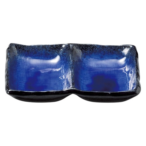 75368-461 強化 伊賀るり釉 長角二つ仕切皿|業務用食器カタログ陶里30号
