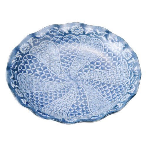 75434-461 青花(せいか) 唐草祥瑞 波形5.0皿|業務用食器カタログ陶里30号