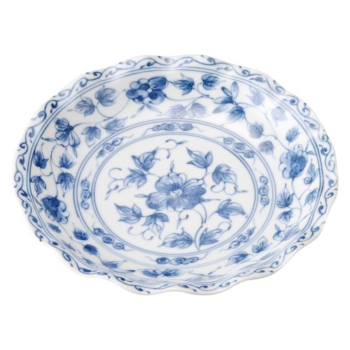 75444-461 青花(せいか) 京唐草 波形5.0皿|業務用食器カタログ陶里30号
