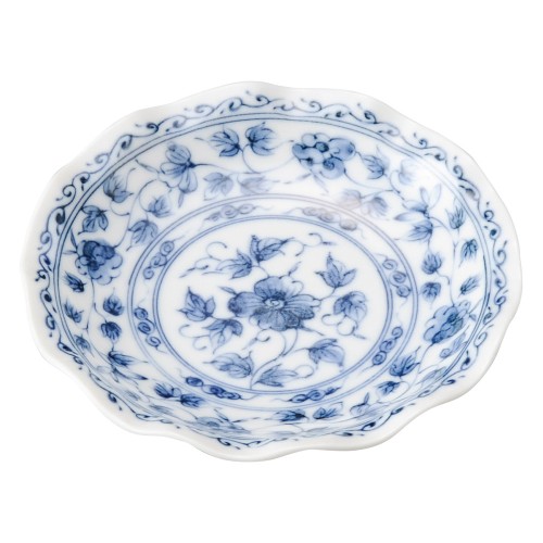 75445-461 青花(せいか) 京唐草 波形3.5皿|業務用食器カタログ陶里30号