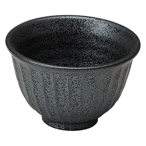 75657-461 黒御影 しのぎ飯碗|業務用食器カタログ陶里30号