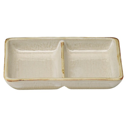 75828-461 唐津 長角二つ仕切皿|業務用食器カタログ陶里30号