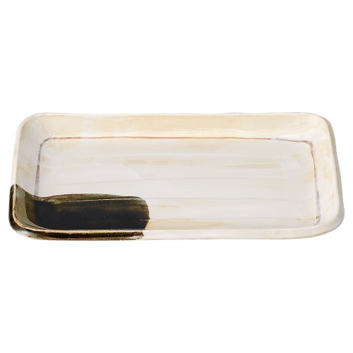 75936-461 織部掛筋 7.0撫角皿|業務用食器カタログ陶里30号