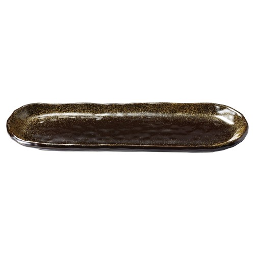 76265-461 金彩天目 10.0小判細長皿|業務用食器カタログ陶里30号