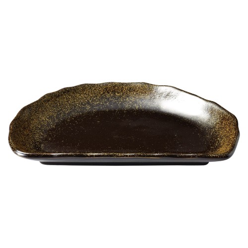 76284-461 金彩天目 21㎝半月皿|業務用食器カタログ陶里30号