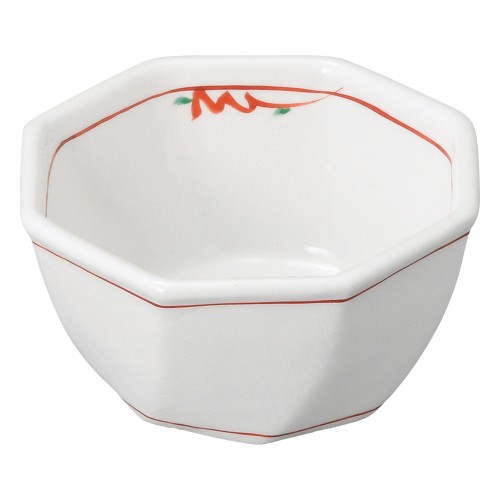 76812-051 赤絵花紋 八角小鉢(中)|業務用食器カタログ陶里30号
