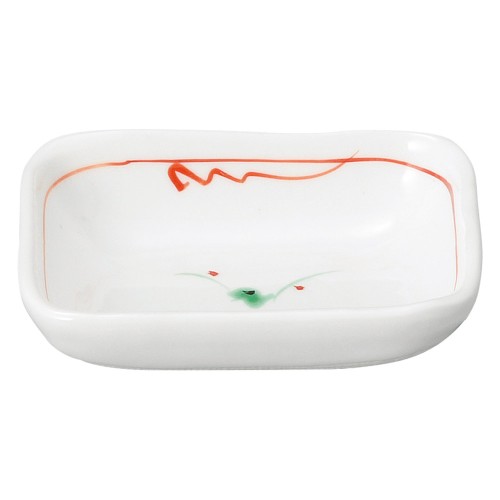 76815-051 赤絵花紋 長角小皿|業務用食器カタログ陶里30号