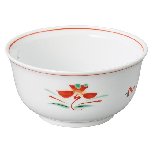 76822-051 赤絵花紋 4.5多用丼|業務用食器カタログ陶里30号
