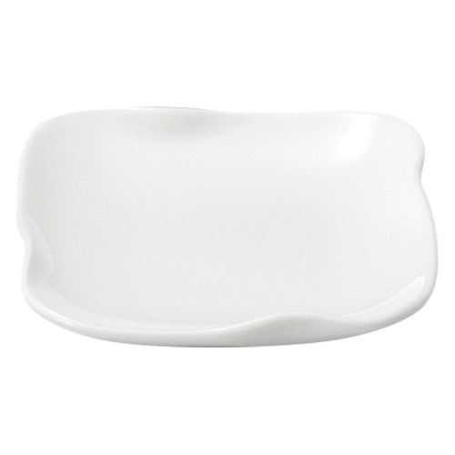 77214-221 イルタ 白磁 9㎝ナデ角小皿|業務用食器カタログ陶里30号