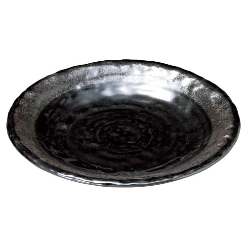 77353-281 銀彩黒 石目7.0皿|業務用食器カタログ陶里30号