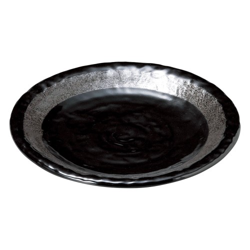 77354-281 銀彩黒 石目8.0皿|業務用食器カタログ陶里30号