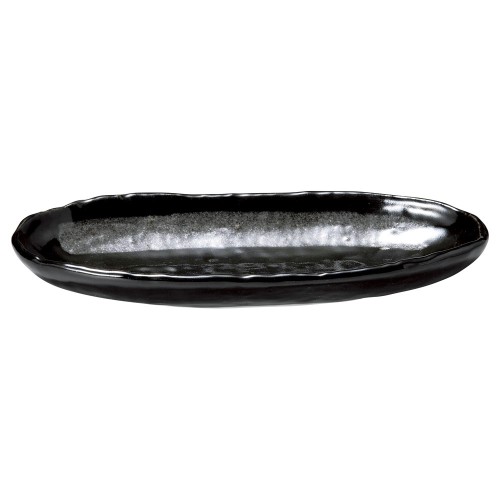 77368-281 銀彩黒 小判長皿|業務用食器カタログ陶里30号