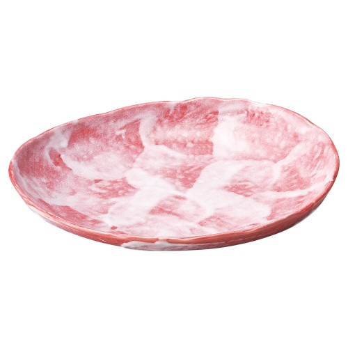 77653-671 赤楽 8.5楕円皿|業務用食器カタログ陶里30号