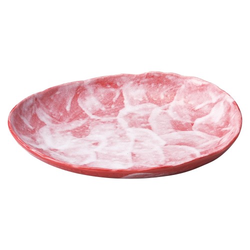 77654-671 赤楽 10.0楕円皿|業務用食器カタログ陶里30号