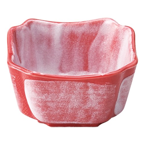 77663-671 赤楽 2.5角小付|業務用食器カタログ陶里30号