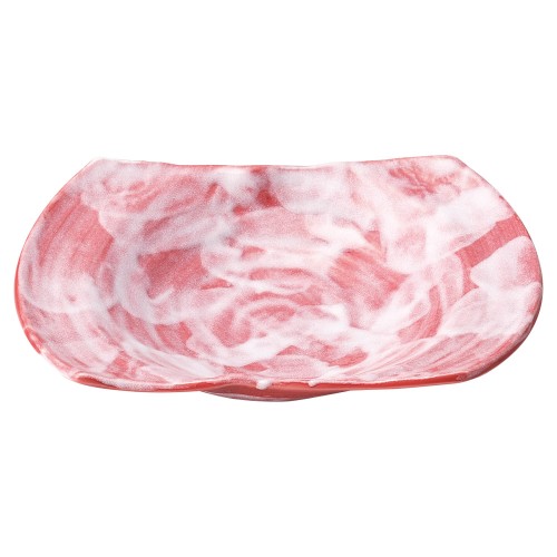 77670-671 赤楽 両切長鉢|業務用食器カタログ陶里30号