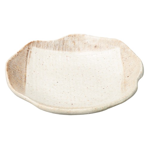 77751-181 志野粉引 梅形5.0皿|業務用食器カタログ陶里30号