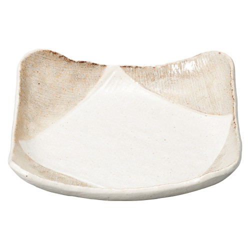 77758-181 志野粉引 渕上り正角盛皿|業務用食器カタログ陶里30号