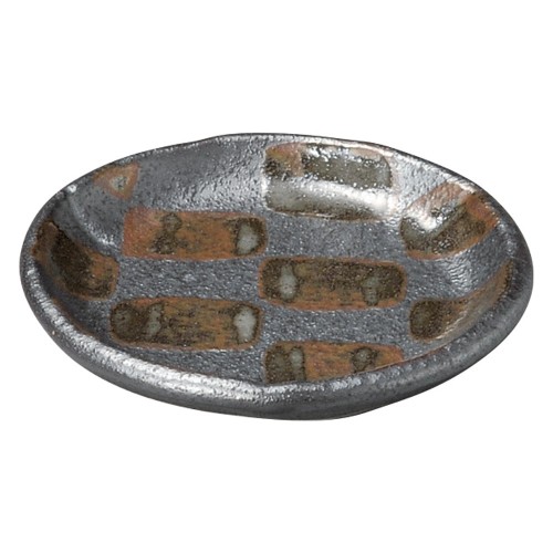 78052-311 黒市松 4.0丸皿|業務用食器カタログ陶里30号