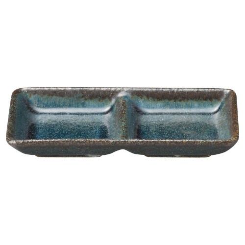 78768-511 藍潤(うるみ) 浅口二つ仕切|業務用食器カタログ陶里30号