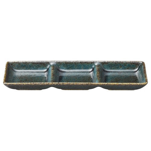 78769-511 藍潤(うるみ) 浅口三つ仕切|業務用食器カタログ陶里30号