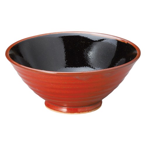 79015-181 朱赤天目 6.5そば丼|業務用食器カタログ陶里30号