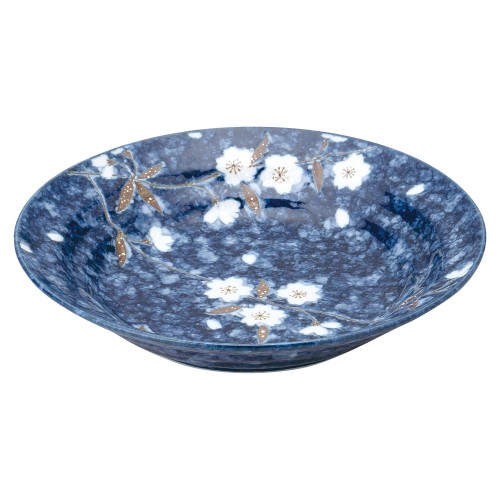 79406-611 ナス紺桜 三ツ輪カレー皿|業務用食器カタログ陶里30号