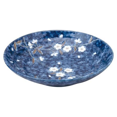 79407-611 ナス紺桜 三ツ輪7.5めん皿|業務用食器カタログ陶里30号