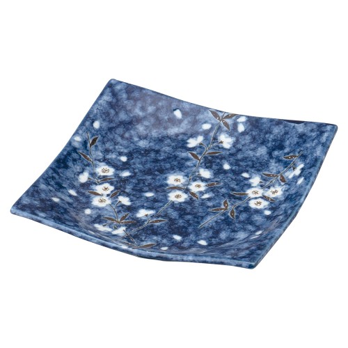 79408-611 ナス紺桜 手引正角5.5皿|業務用食器カタログ陶里30号