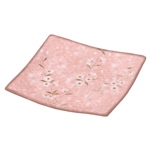 79558-611 ピンク桜 手引正角5.5皿|業務用食器カタログ陶里30号