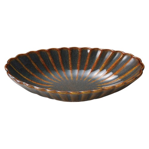 80268-461 かすみ山藍 楕円皿 小|業務用食器カタログ陶里30号