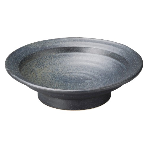 80367-461 鉄黒 リム付高台7.5丸皿|業務用食器カタログ陶里30号