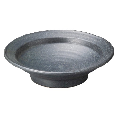 80368-461 鉄黒 リム付高台6.0丸皿|業務用食器カタログ陶里30号