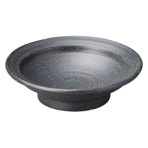 80369-461 鉄黒 リム付高台4.0丸皿|業務用食器カタログ陶里30号